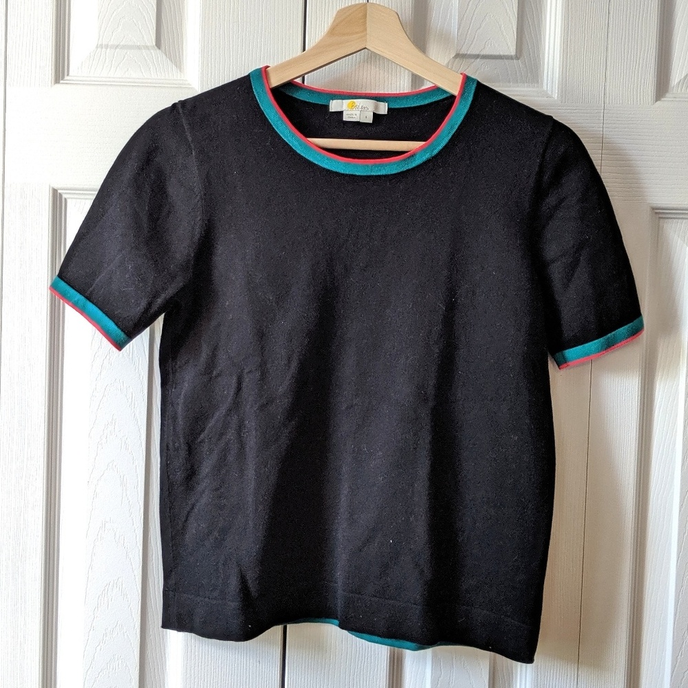 Boden Short Sleeve Crew Neck Ringer Top S 90's